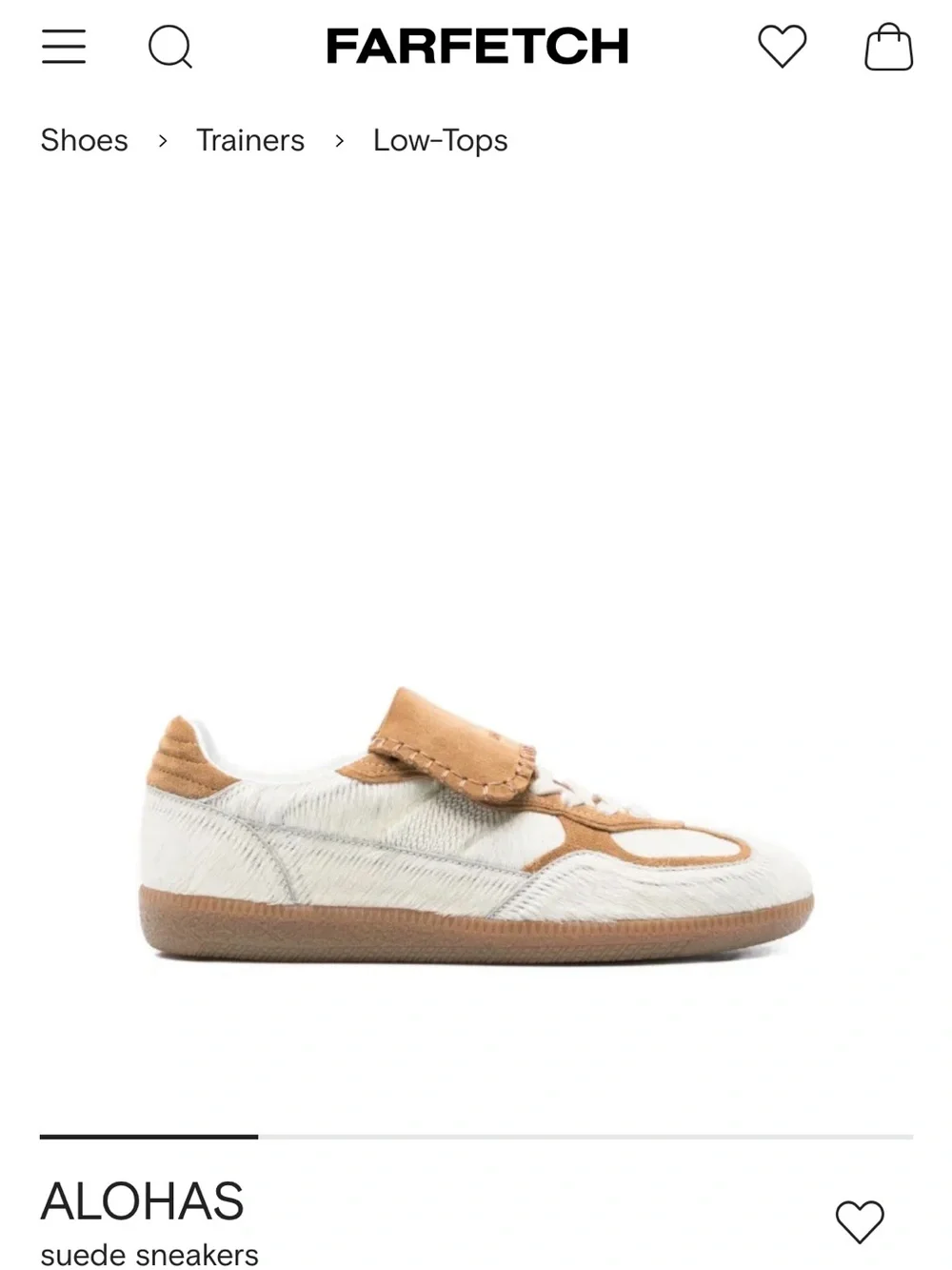 ALOHAS Kids White and Tan Suede Low-Top Sneakers with Gum Sole